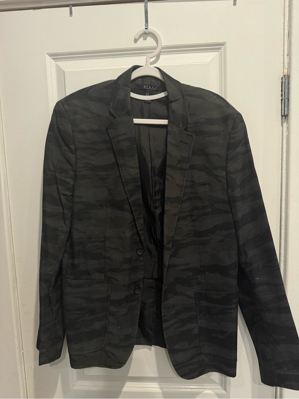 21MEN Black Lined Jacket with Label Detail